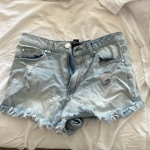 light wash jean shorts